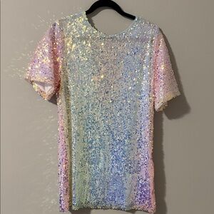 Sequin Short Sleeve Dress